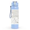 1PC Minimal Line Wave Ocean Sketch Print 750ml Color Plastic Sports Water Bottle Leakproof Flip Straw Lid Suitable for Sports Office Home Use