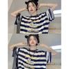 Women's Striped Oversized Short-Sleeve Summer T-Shirt