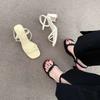 Black Word with Sandals Femininity 2025 New Summer Super Fairy Fashion Versatile Thick High Heel Shoes Summer