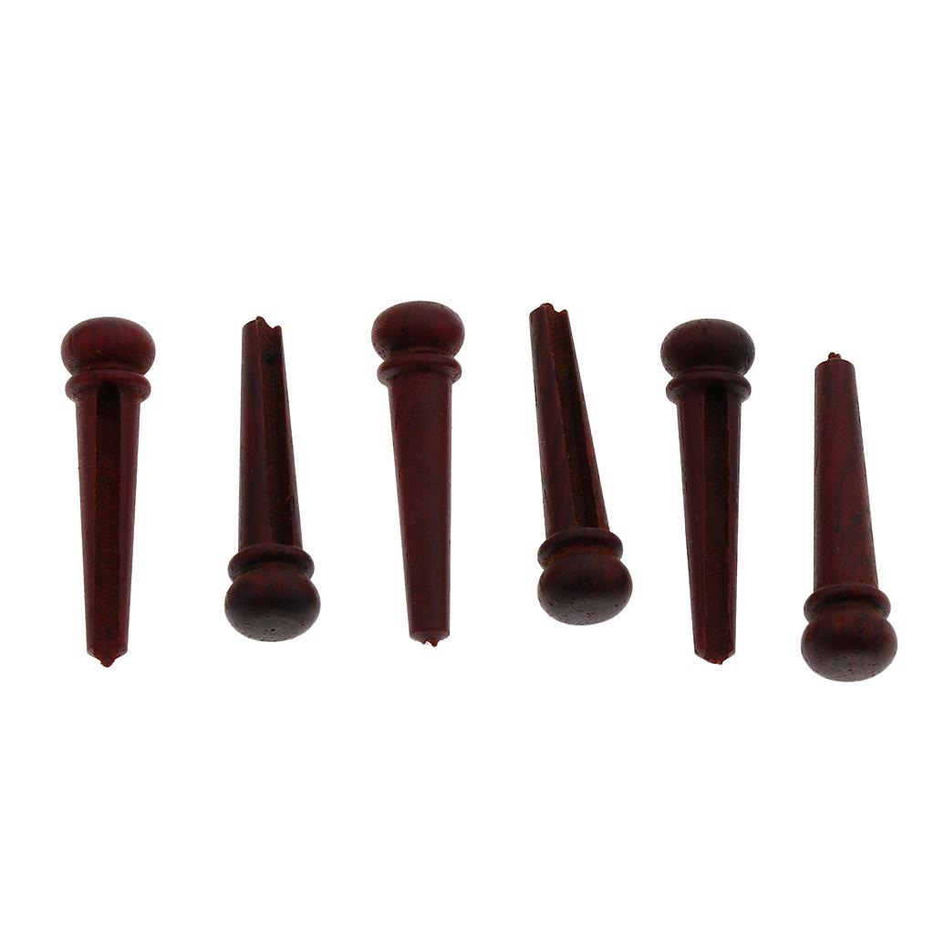 6 Pieces Wood Bridge Pins Guitar String Pegs for Acoustic Folk 1 kjøp