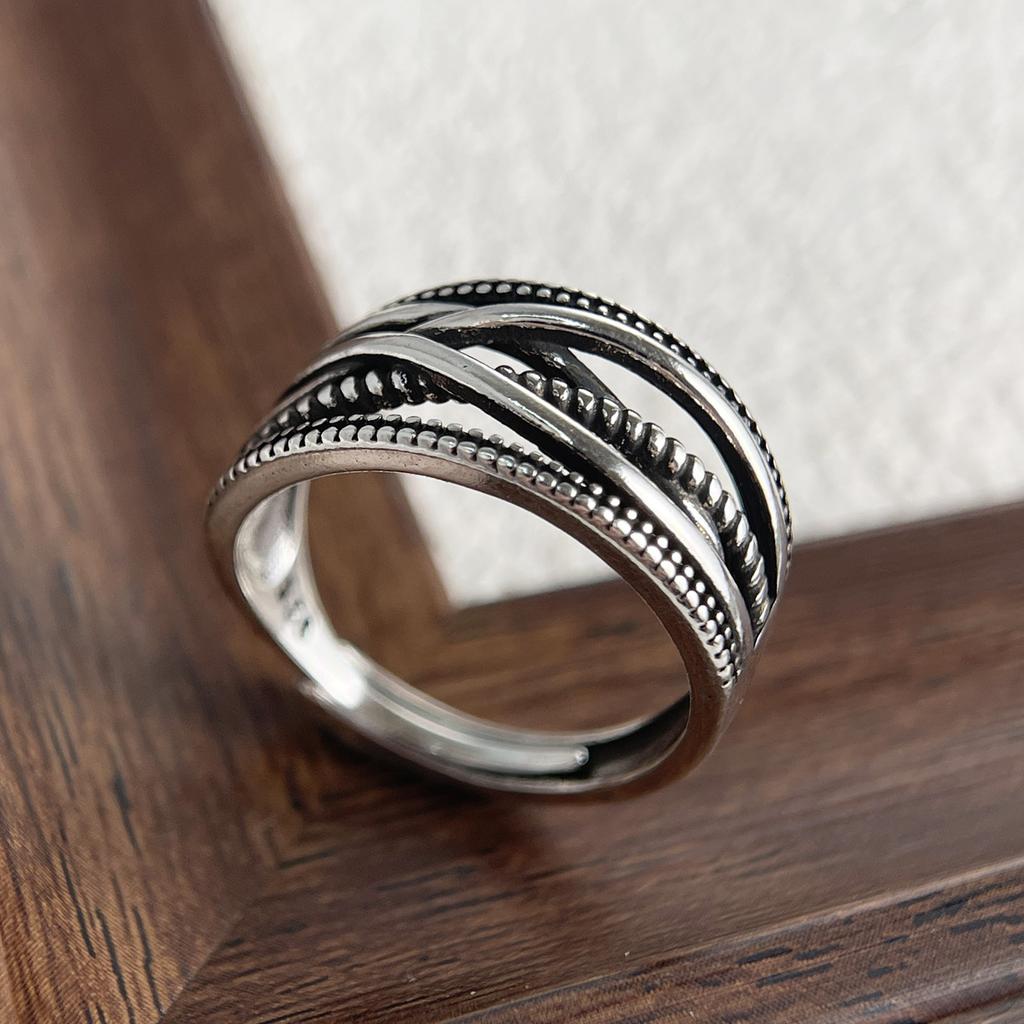 925 Sterling Silver Rings for Women Couple Minimalist Handmade Simple Retro Interware Ring Fine Jewelry Gift Prevent Allergy