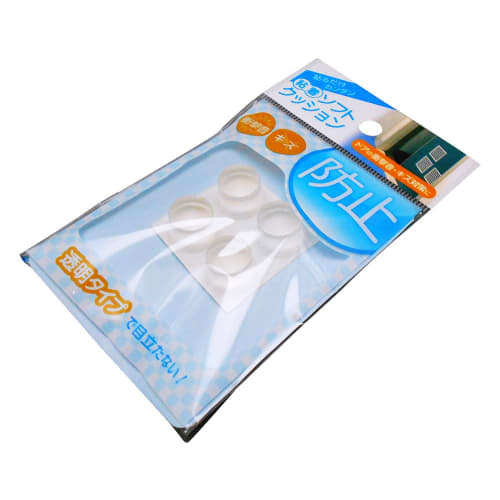 WAKI Adhesive Soft Cushion, Round, 15.9mm, Pack of 4, Transparent