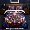 Witchcraft Theme Custom Text Or Name 3Pcs Bedding Set,1 Flat Sheet & 2 Pillowcases Personalized Home Bedding
