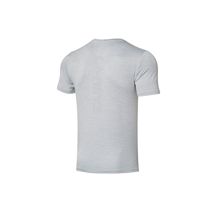 Li Ning Quick-Dry Fitness Sports Round Neck Short Sleeve T-Shirt Men Tops Gray ATSR257-1