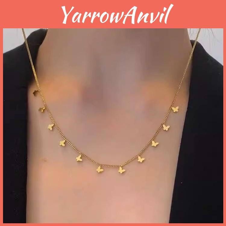 Beautiful Butterfly Charm Necklace 2024 Stunning Gold Titanium Steel For Womens Fashion Style