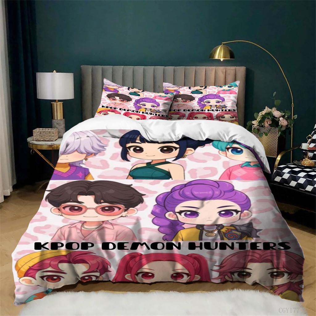 Star Kpop Bedding Set Soft Breathable Duvet Cover Set For Bedroom All Season Lightweight Quilt Cover With 2 Pillowsham