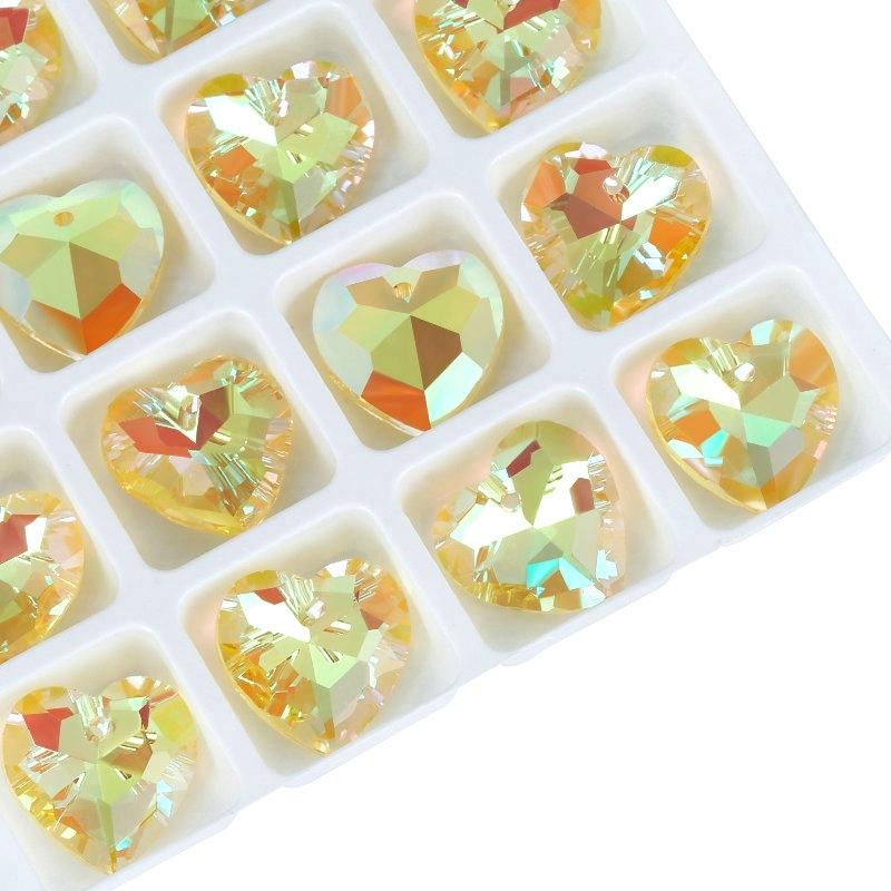 12Pcs Austria Crystal Pendant Loose Rhinestone Beads Charms Glass Jewelry Gems Stones for DIY Necklace Jewelry Making 11Styles