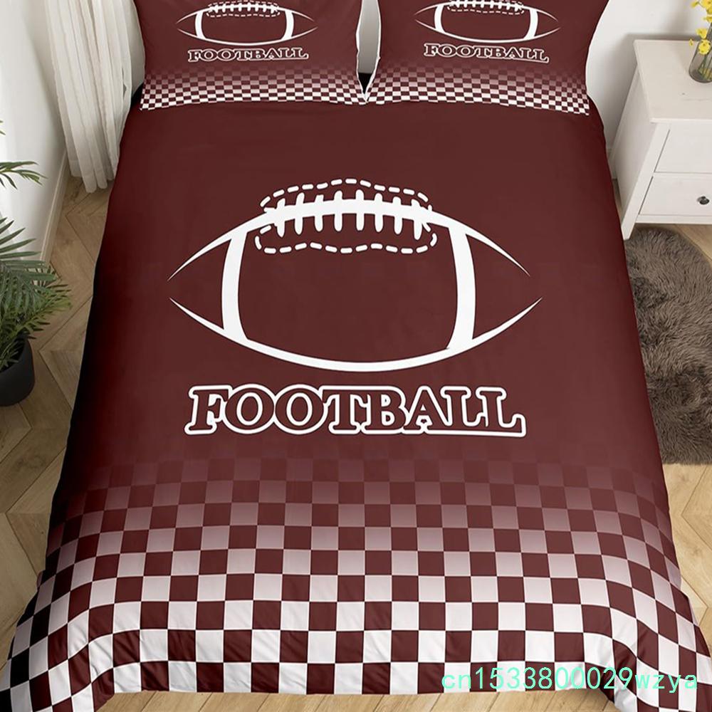 Boys Rugby Sports Duvet Cover Queen Football Bedding Set Ball Sport Comforter Cover Black Tie Dye Quilt Cover With 2 Pillowcases