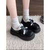 Versatile flat-soled loafers's winter new round head British college style heightening warm cotton shoes thick sole