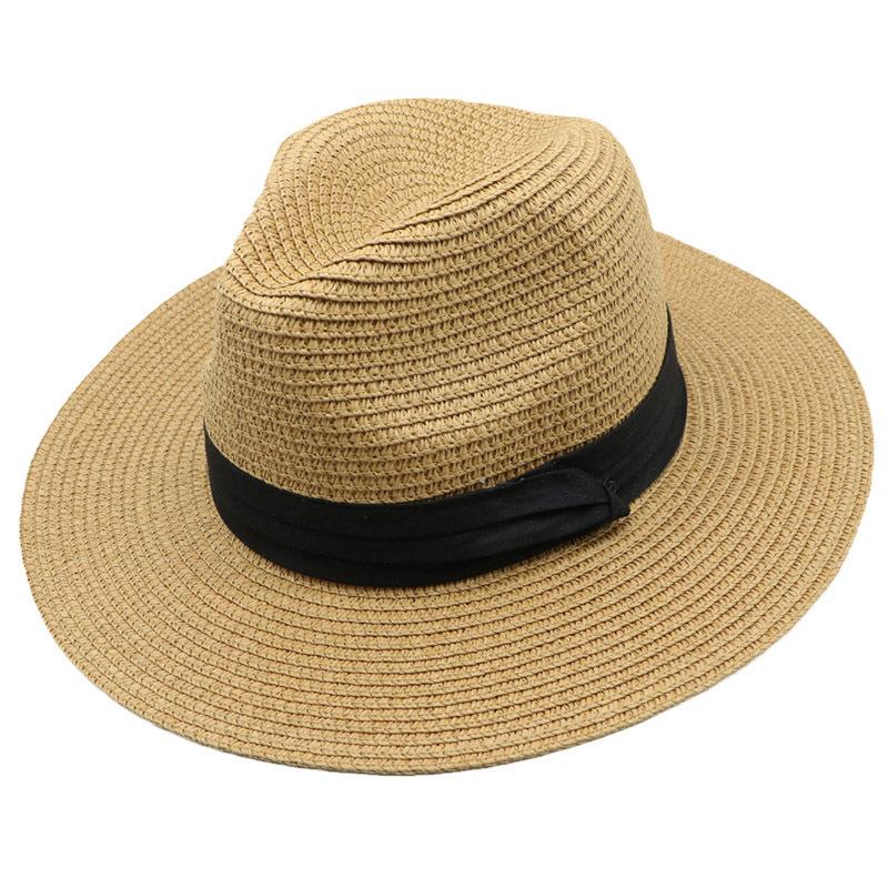 Chapeau de paille d'été Mode Déguisement Chapeau haut de forme Adulte Tissé à la main Pare-soleil Chapeau de protection solaire Spot