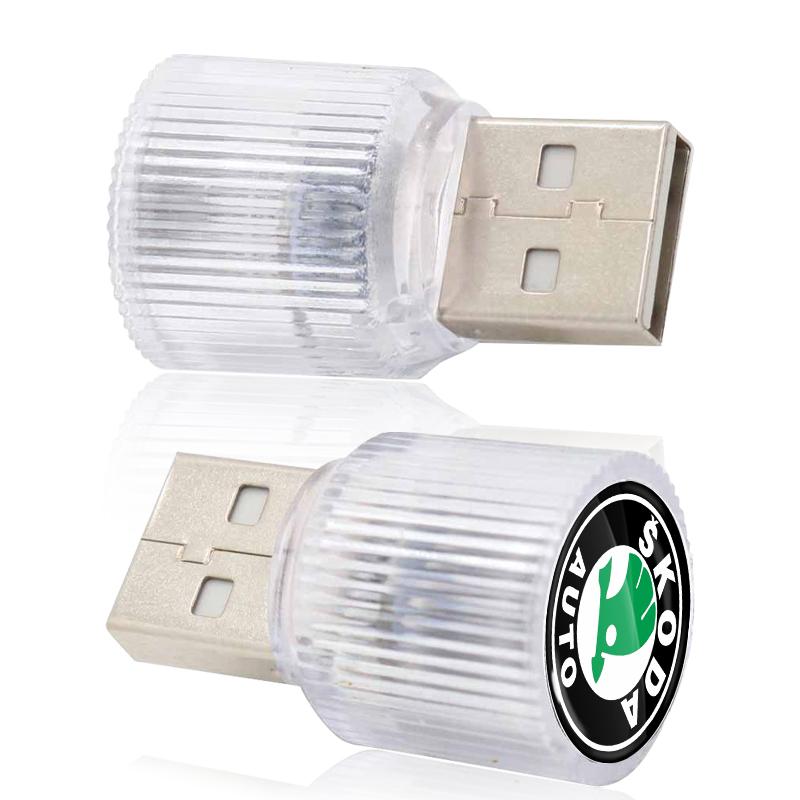 New Car Mini USB LED Ambient Light Plug Decorative Atmosphere Lamp for Skoda Octavia Fabia A7 Kamiq Kapoq Kodiaq Rapid SCALA Superb Yeti Derivati