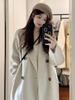 Korean Style High-End Woolen Oatmeal Coat for Women - Petite, Mid-Length, Autumn/Winter 2025 Collection