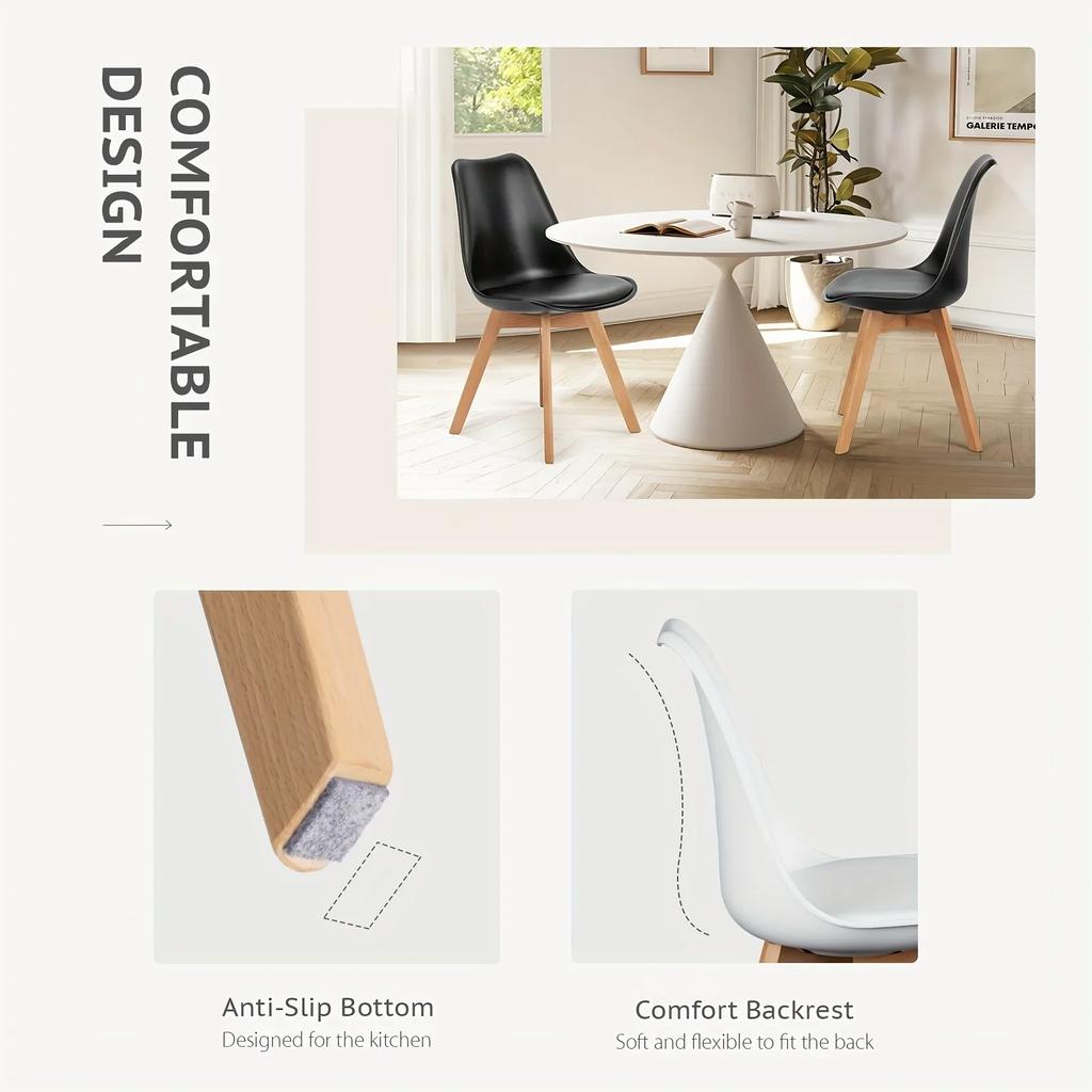 Silla de Comedor Moderna Silla Nórdica para el Hogar Silla Minimalista con Respaldo para Comedor, Sala de Estar