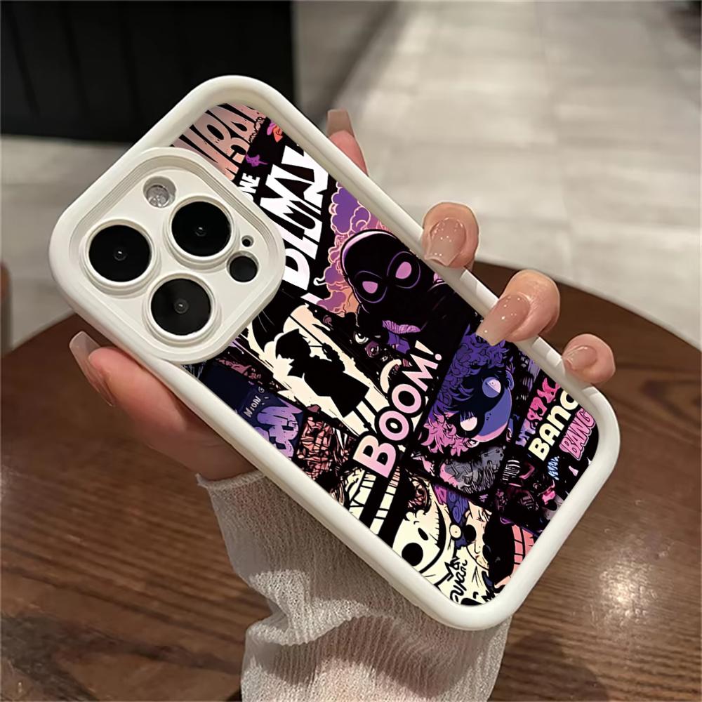 Fashion Graffiti Flame Punk Phone Case for iPhone 16 14 15 Pro Max 13 12 11 X XS XR 7 8 Plus SE 2022 Shockproof Protective Cover