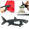 Multifunctioneel 15-in-1 Haai-vormige Outdoor Flesopener Portemonnee Gereedschap Kaart Roestvrij Zak schroevendraaier Survival Gereedschap Sleutelhanger