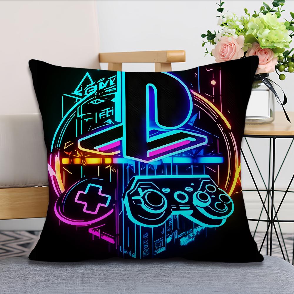 Style Soft Comfortable Anime Gamer Pillow Case for Sofa Living Room Game Home Office Fan Decor Design Square Protective Covers