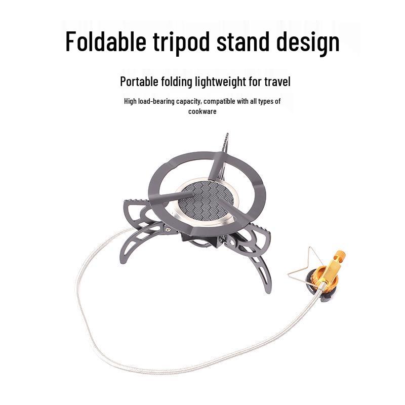 Portable Windproof Camping Gas Stove with Strong Flame, Foldable for Outdoor Cooking