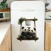 Cute Panda on a Swing Self-Adhesive Wall Stickers, Decor for Bedroom Kitchen Fridge Bathroom Toilet Decoration