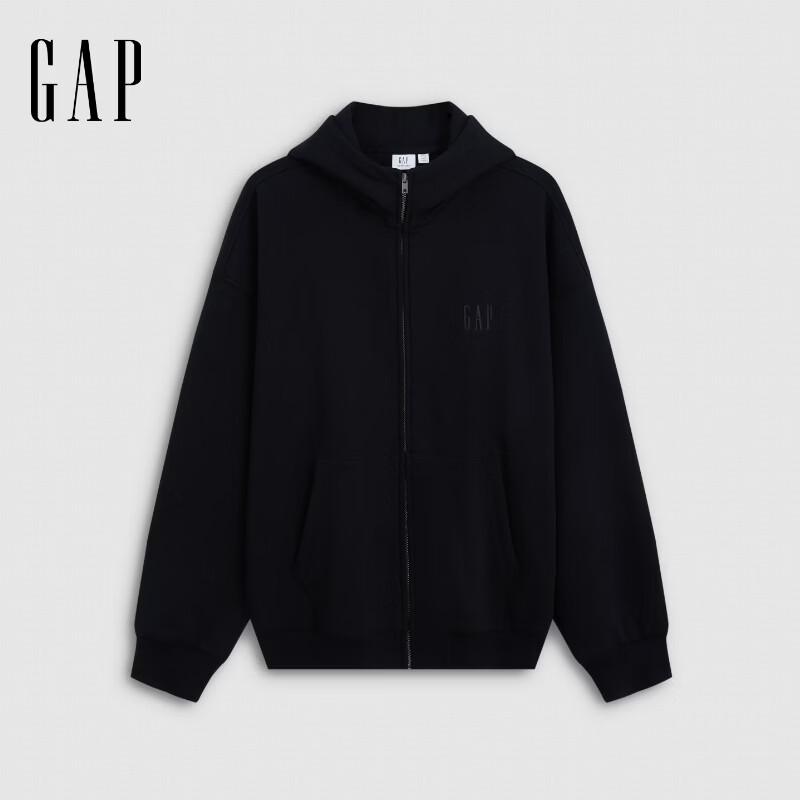 Gap Unisex Oversized Faux Silver Fox Velvet Hooded Zip-Up Jacket