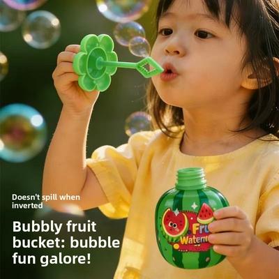 Children's Bubble Cup with Handle, Bubble Stick, Outdoor Toy for Blowing Bubbles, Bubble Water Concentrate Solution, Bubble Blowing Gadget