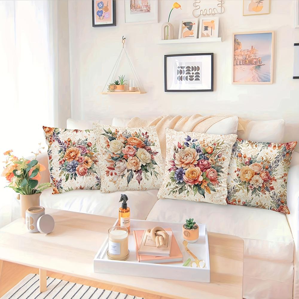 Floral-Printed Pillowcases: Embrace Nature'S Beauty For Your Home Sofa Cushion Cover Home Room Decoration 2D Flat Printing