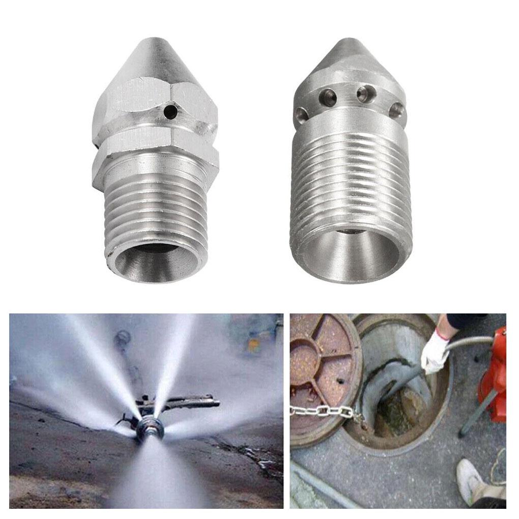 Washer Nozzle Stainless Steel Thread Surface Cleaner Sink Drain Jetting Hose Cleaning Tool Kitchen industry Outdoor