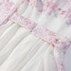 Rochie de vară roz cu imprimeu floral, cu mâneci lungi și talie marcată, pentru femei, stil european și american