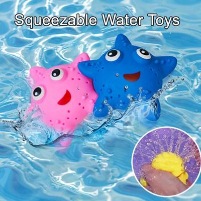 Starfish Water Squirter for Kids Soft TPR Bath Pool Toy Cute Marine Animal Shape Squeeze To Spray Fun Summer Beach Shower Play for Toddlers Children