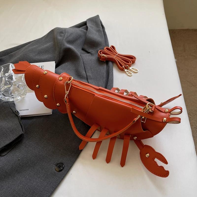 Crossbody Bag For Women Personality Lobster Design Fun Creative Handbag Women Purse Cute Lady Girls Animal Toy Mobile Phone Bag