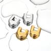 Polished PVD U Shape Hoop Earrings Waterproof Glossy Finish Chunky Hoop Earrings Heavy Design 18K Gold Plated Geometric Earrings