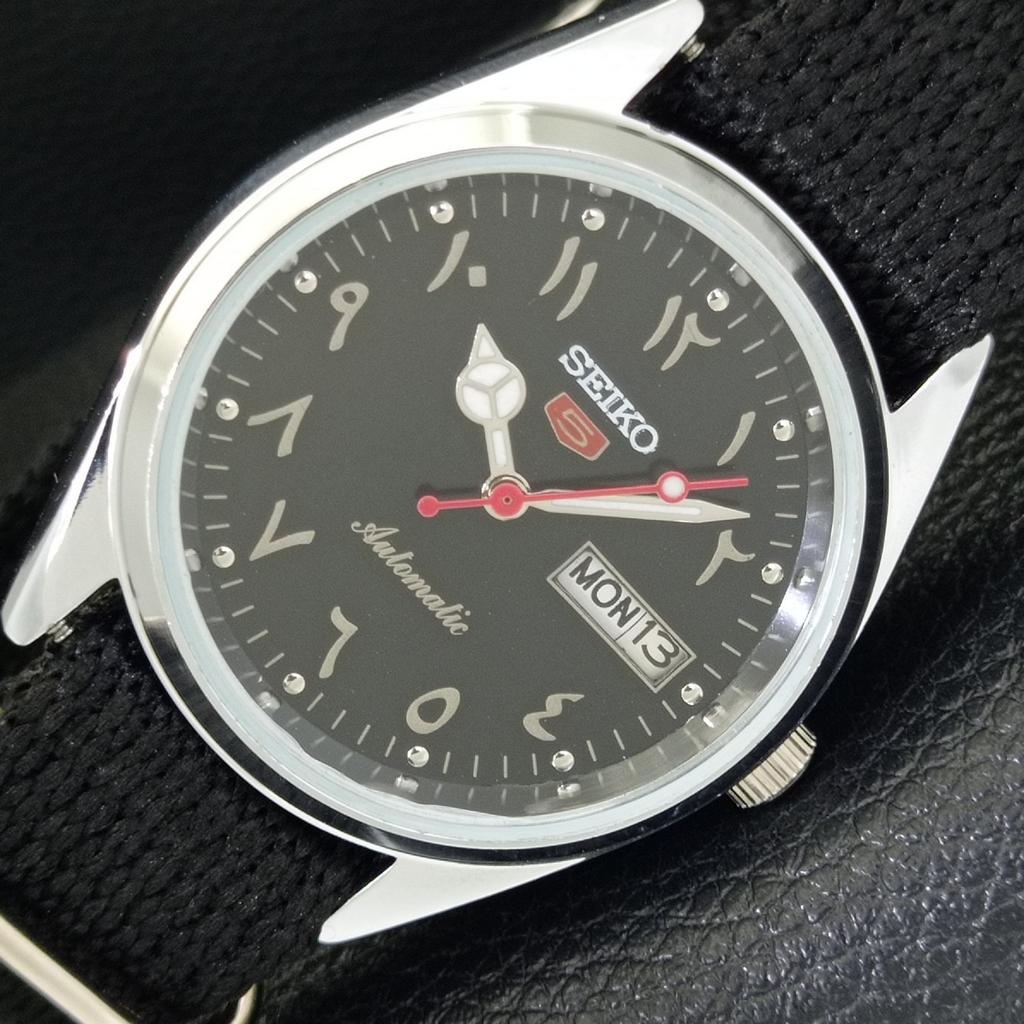 REFURBISHED SEIKO 5 AUTOMATIC 6309A VINTAGE JAPAN MENS BLACK WATCH A441269-4 Sk-a441269