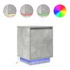 Nightstand with LED Lights Concrete Grey 38 x 34 x 50 cm