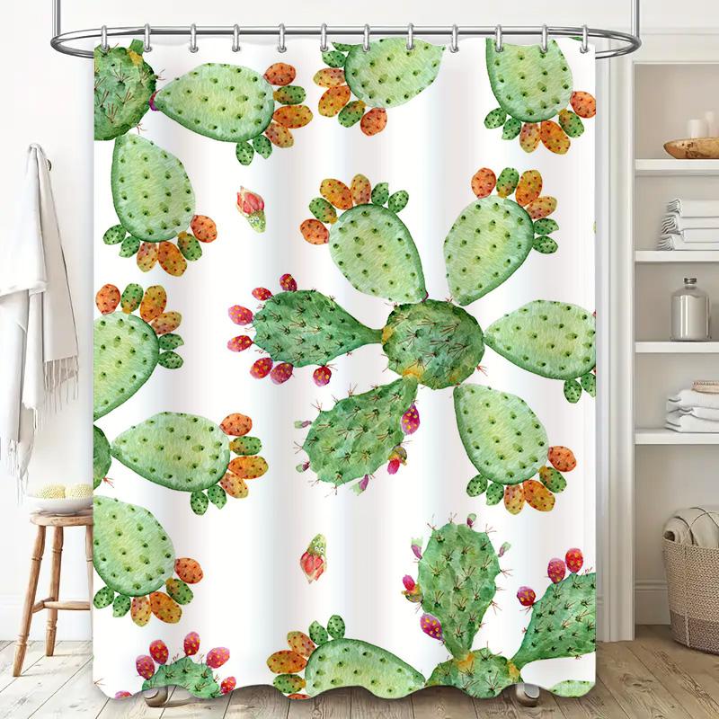 Decorative shower curtain with watermelon pattern made from waterproof polyester fabric designed for bathroom decor in various s