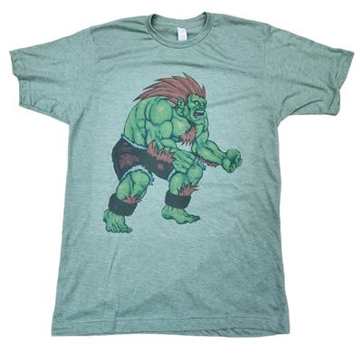 BLANKA Video Gamer STREET Fighter Classic Shirt Green Vintage Graphic Unisex T-Shirt