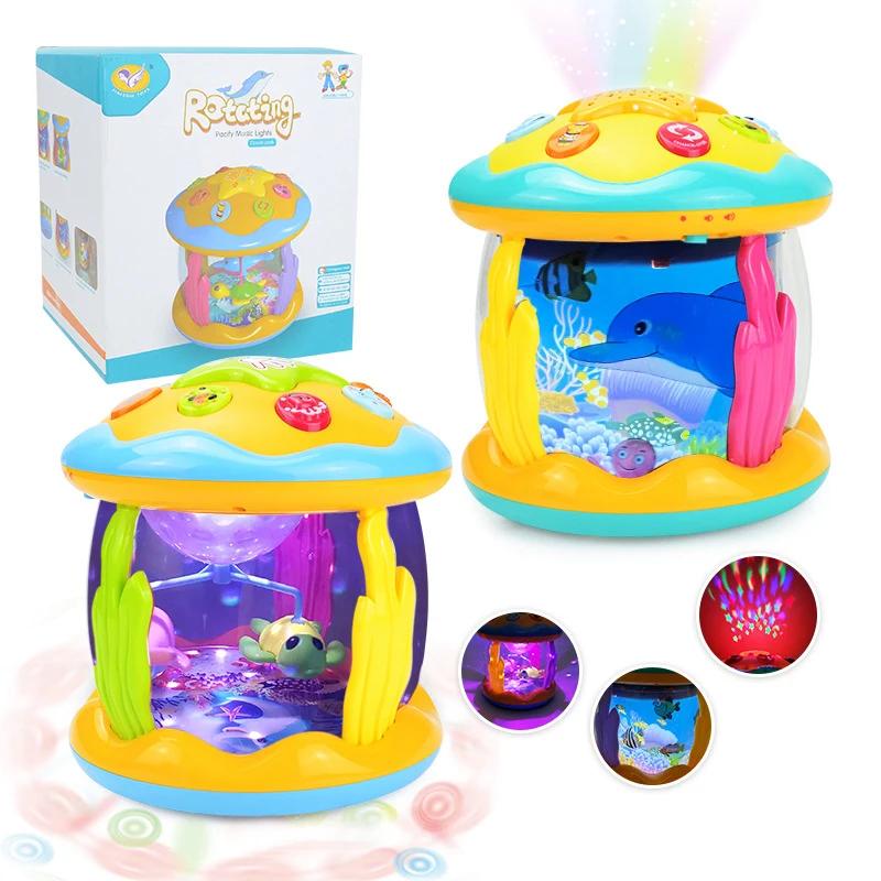 Baby Education Toy for Toddlers Kids Baby Toys 6 to 12 Months Musical Light Up Tummy Time Infant Toys Ocean Rotating Projector