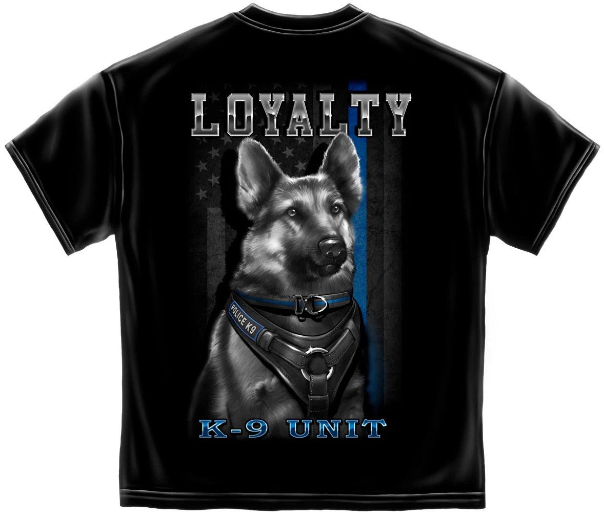 New POLICE K-9 LOYALTY T Shirt LAW ENFORCEMENT Thin Blue Line 2XL