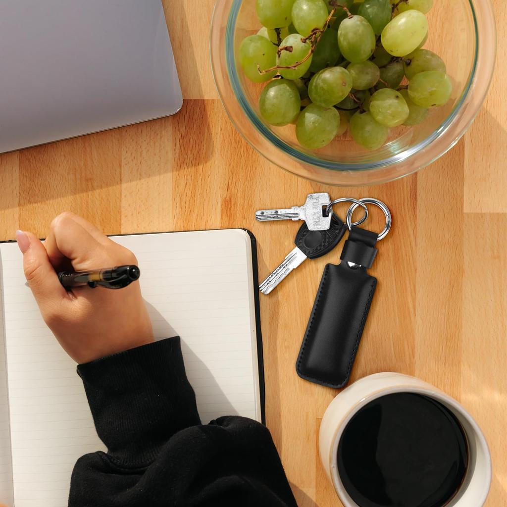 CaSZLUTION Microfiber Leather USB Flash Drive Case - Anti-Loss USB Flash Drive Holder Protective Cover with Keychain Small Portable Storage Carrying