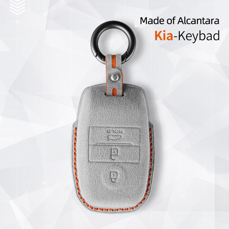 For Kia Rio Picanto Ql Sportage Ceed Cerato Forte Gt Stinger Sorento Optima K2 K3 K4 K5 Car Key Case Suede Keychain Cover Shell