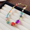 Dopamine Colorful Beads Choker Necklace for Women Ceramic Glass Star Heart Clavicle Chain Jewelry Gift