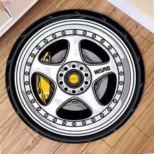 Auto Teppiche Reifenform Runde Matten Jungen Schlafzimmer Teppich Auto Nabe Wohnzimmer Anti-Rutsch Couchtisch Bodenmatte Tapetes De Automóvil