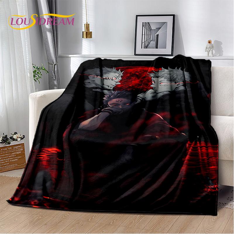 3D Jujutsu Kaisen Anime Cartoon Itadori Yuji Soft Flannel Blanket,Throw Blanket Comfortable Blanket for Picnic Beds Sofa Home