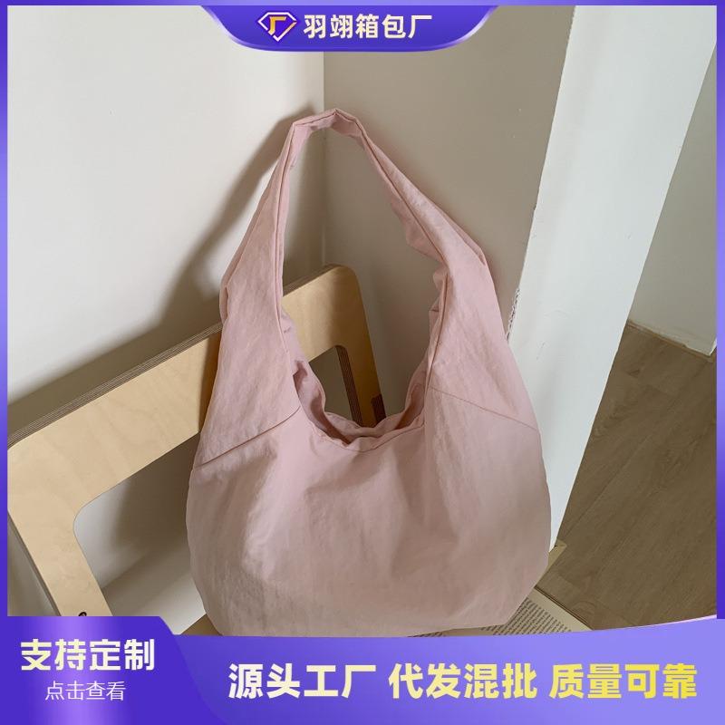 Canvas bag women's large-capacity new summer versatile simple shoulder underarm bag college student tote bag