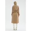 Jacket Collar Sleeve Detailed Mink Trench Coat 12667