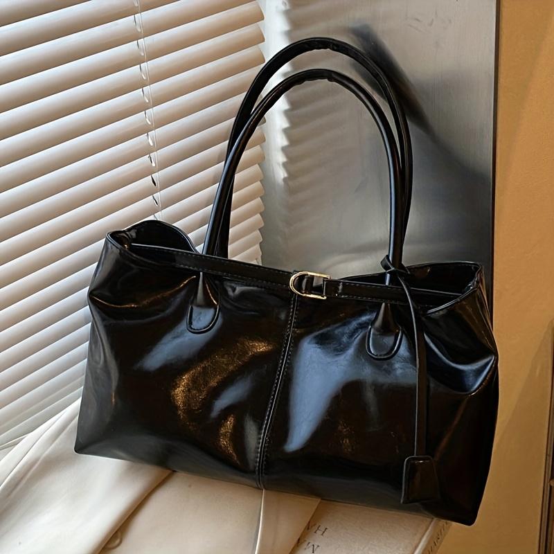 Borsa a tote/borsa a mano di grande capacità con finiture color oro, Borsa da lavoro minimalista per il pendolarismo, lo shopping, l'uso quotidiano