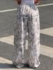 2025 Teen Fashion Camouflage Print Elastic Waist Wide-Leg Pants
