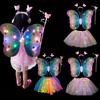 1 Set Luminous Butterfly Wings Set Kids' Glowing Wings Outfit for Halloween Costume Party Decoration