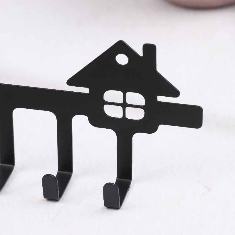 5/6/8- Hook Dog Wall Key Holder - Decorative Pet Organizer For Leashes, Keys - Rustic Entryway Storage For Home/Office