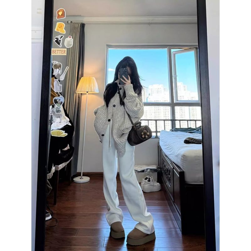 

Korean Style Turtleneck Women s Coat Soft Glutinous Knitting Tup Cardigan Grey S [Suggested 37.50 kg-45.00 kg]]