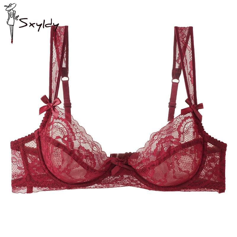 Letní ultratenké krajkové květinové podprsenky Dámské sexy spodní prádlo Francouzská romantická push-up podprsenka S mašličkou Dámské prodyšné podprsenky