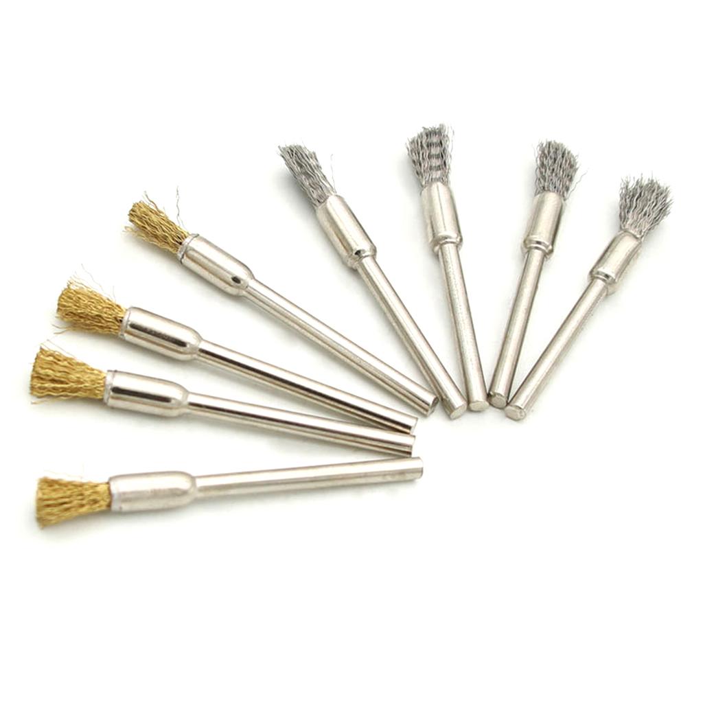 20Pcs Extended Small Wire Brush Cleaning End Brushes Pen Wire Brush Polishing Rotary Tools Accessories Enduring